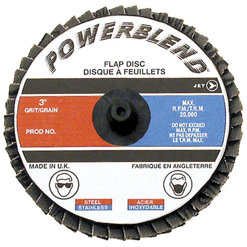 POWERBLEND Roll-on Flap Disc, 2" x Type R, Z120 Grit, Zirconia Alumina Cantin et fils