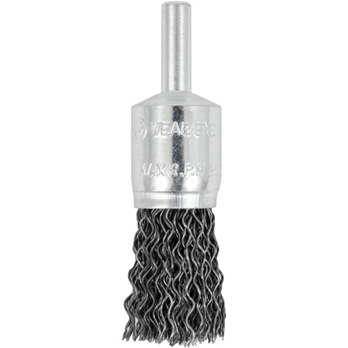 E050-20 Shaft Mounted Crimped End Brush, 1/2", 0.02" Fill, 1/4" Shank Cantin et fils