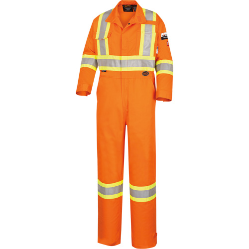 5555 Combinaison de s&eacute;curit&eacute; &agrave; haute visibilit&eacute; ignifuge et anti-arcs &eacute;lectriques, Taille 36, Orange haute visibilit&eacute;, 11 cal/cm² Cantin et fils