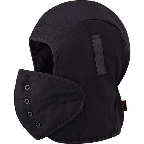 566A Flame Resistant Quilted Hardhat Liner, Black, Cotton Cantin et fils