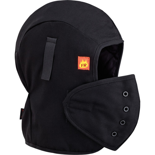 566A Flame Resistant Quilted Hardhat Liner, Black, Cotton Cantin et fils