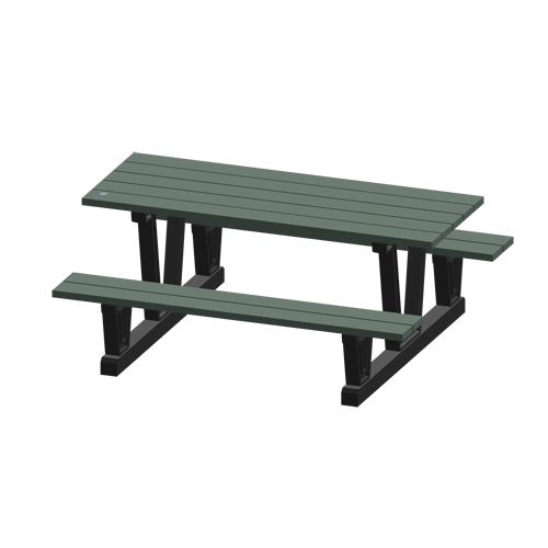 Recycled Plastic Outdoor Picnic Tables, 72" L x 60-5/16" W, Grey Cantin et fils