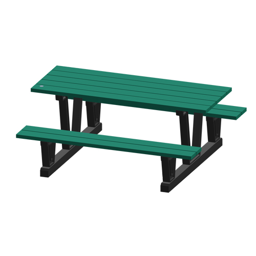 Recycled Plastic Outdoor Picnic Tables, 72" L x 60-5/16" W, Green Cantin et fils
