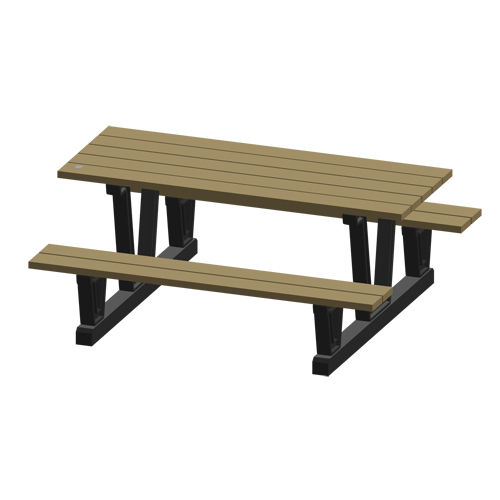 Tables de pique-nique d'ext&eacute;rieur en plastique recycl&eacute;, 72" lo x 60-5/16" la, Sable Cantin et fils