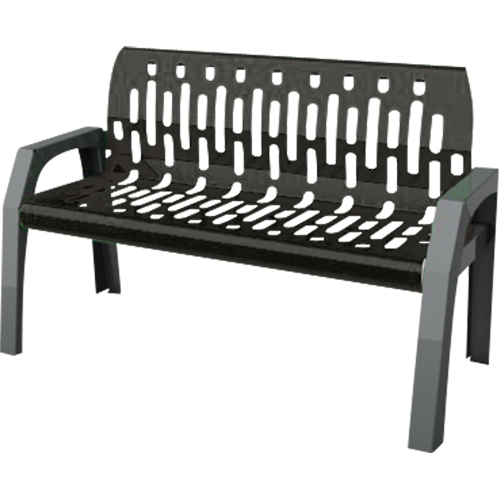 Stream Benches, Steel, 48" L x 25" W x 34" H, Black Cantin et fils