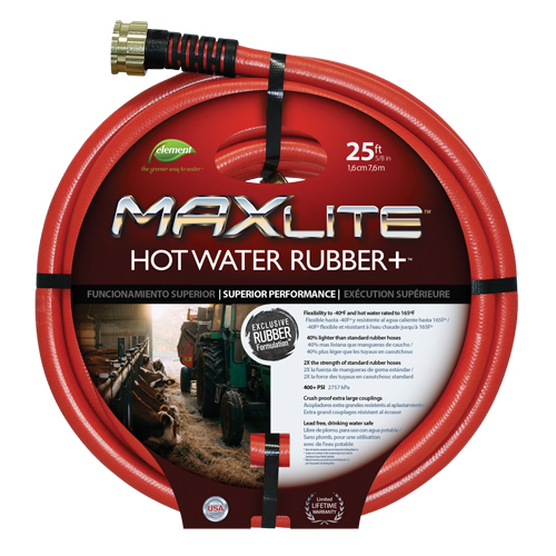 Hot Water Hose, Rubber, 5/8" dia. x 25' L Cantin et fils