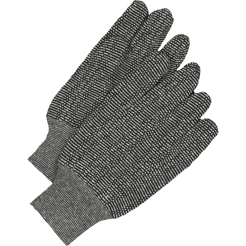 Gants en jersey classiques, Taille unique, Poivre et sel, Non doubl&eacute;, Poignet en tricot Cantin et fils