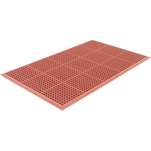 Competitor Series Mats, Slotted, 3' x 5' x 7/8", Orange, Natural Rubber Cantin et fils