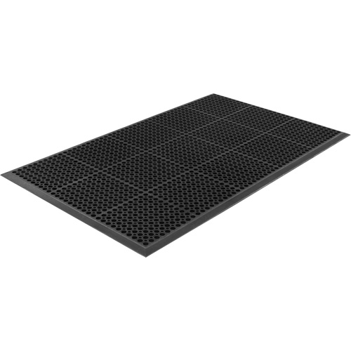 Competitor Series Mats, Slotted, 3' x 5' x 7/8", Black, Natural Rubber Cantin et fils
