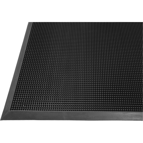 Gritstop Fingermat Matting, Rubber, Scraper Type, Textured Pattern, 2-2/3" x 3-3/4", Black Cantin et fils