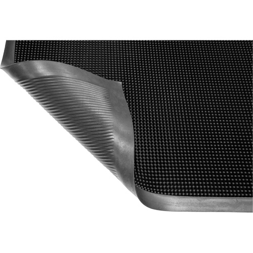 Gritstop Fingermat Matting, Rubber, Scraper Type, Textured Pattern, 2-2/3" x 3-3/4", Black Cantin et fils