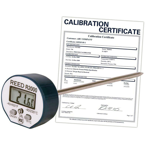 Thermometer with Calibration Certificate, Contact, Digital, -40-450°F (-40-230°C) Cantin et fils