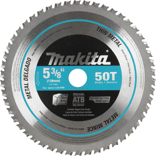 Carbide-Tipped Saw Blade, 5-3/8", 50 Teeth, Metal Use Cantin et fils