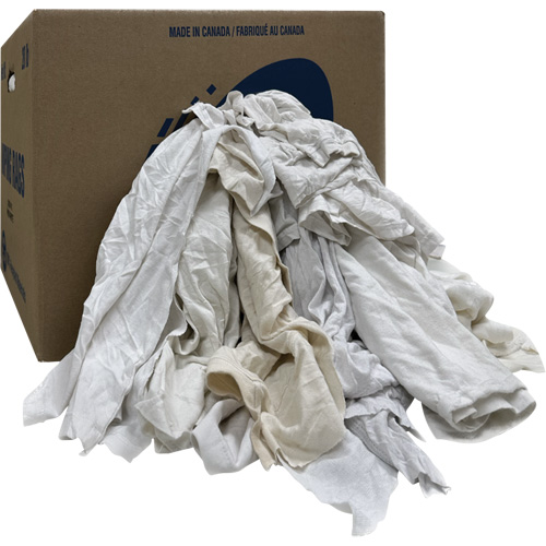 Boîte de chiffons d'essuyage, Ganzie, Blanc, 20 lb Cantin et fils