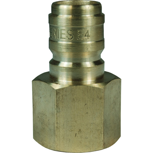 Bouchon d'interconnecteur &agrave; passage direct DQC de s&eacute;rie E, Laiton, 3/4", NPTF femelle, 1700 PSI Cantin et fils