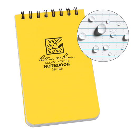 Pocket Top-Spiral Notebook, Soft Cover, Yellow, 100 Pages, 3" W x 5" L Cantin et fils
