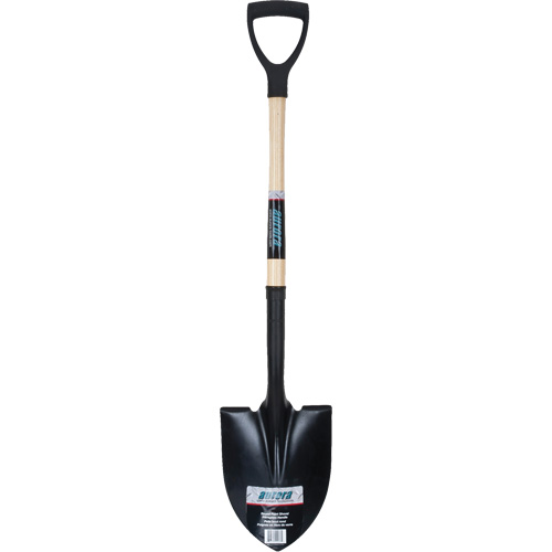 Round Point Shovel, Tempered Steel Blade, Hardwood, D-Grip Handle Cantin et fils