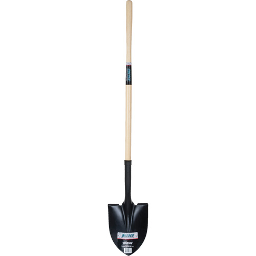 Round Point Shovel, Tempered Steel Blade, Hardwood, Straight Handle Cantin et fils