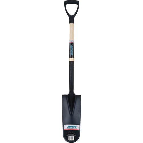 Pelle &agrave; drain, Acier durci, Lame 14" x 6", 30" lo, Manche Prise en D Cantin et fils