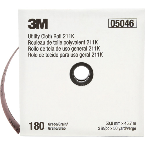 Utility Roll 211K, Aluminum Oxide, 2" W x 150' L, 180 Grit Cantin et fils