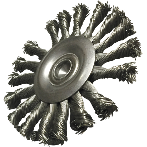 Brosses mont&eacute;es &agrave; fils nou&eacute;s circulaires, 3-1/2" dia., dia. Des fils 0,014", Tige 1/4" Cantin et fils