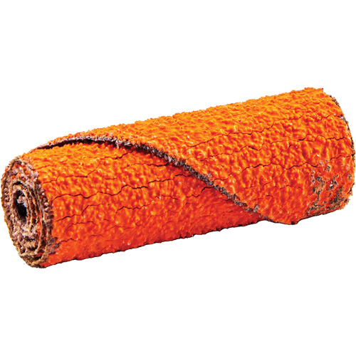 Cartouche de ruban abrasif en rouleau, 60 Grain, 1/2" dia., C&eacute;ramique d'alumine, 1-1/2" lo, 1/8" Dimension de l'arbre Cantin et fils