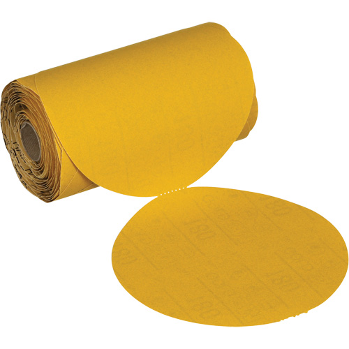 Rouleau de disques abrasifs sans trou Stikit, 6" dia., Grain 220, Oxyde d'aluminium Cantin et fils