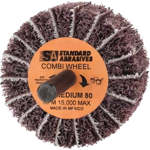 Standard Abrasives Buff and Blend Combi-Wheel 898001, 2" Dia. x 1" W, 1/4" Arbor, Aluminum Oxide Cantin et fils