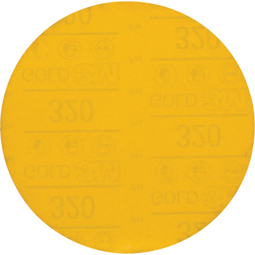 Hookit Gold Abrasive Disc, 6" Dia., 320 Grit, Aluminum Oxide, C-Weight Cantin et fils