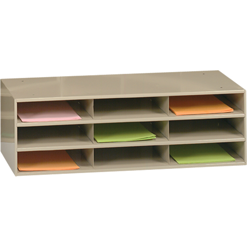 Data Organizers, Stationary, 9 Slots, Steel, 33-3/4" W x 11-5/8" D x 10-3/4" H Cantin et fils