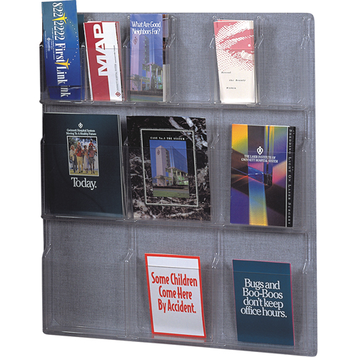 Pr&eacute;sentoirs, Mural, 6 fentes, Plastique, 30" la x 34-3/4" p x 34-3/4" h Cantin et fils