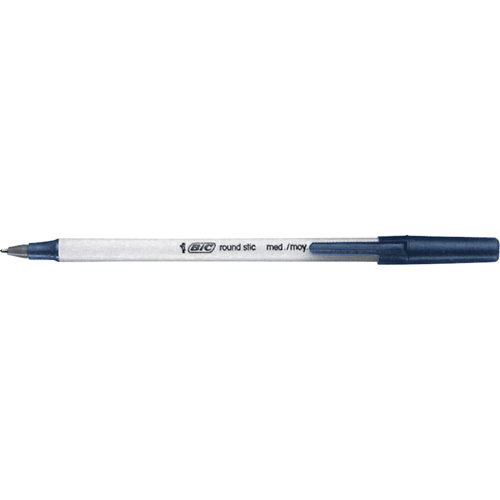 Bic&reg; Round Stic Ball Point Pen, Blue, 0.8 mm Cantin et fils