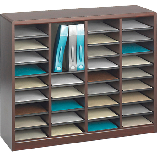 Casier &agrave; compartiments E-Z Stor pour documentation, Stationnaire, 36 fentes, Bois, 40" la x 3/4" p x 32-1/2" h Cantin et fils