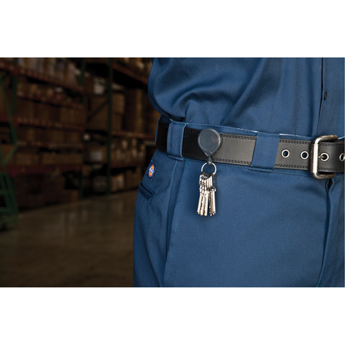 Anneaux &agrave; cl&eacute;s r&eacute;tractables Mini-Bak, Plastique, C&acirc;ble 36", Fixation Agrafe de ceinture Cantin et fils