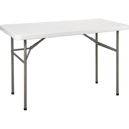 Table pliante, Rectangulaire, 48" l x 24" la, Poly&eacute;thyl&egrave;ne, Blanc Cantin et fils