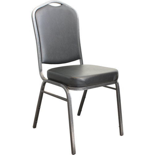 Chaises empilables, Vinyle, Hauteur 37", Capacit&eacute; 275 lb, Noir Cantin et fils