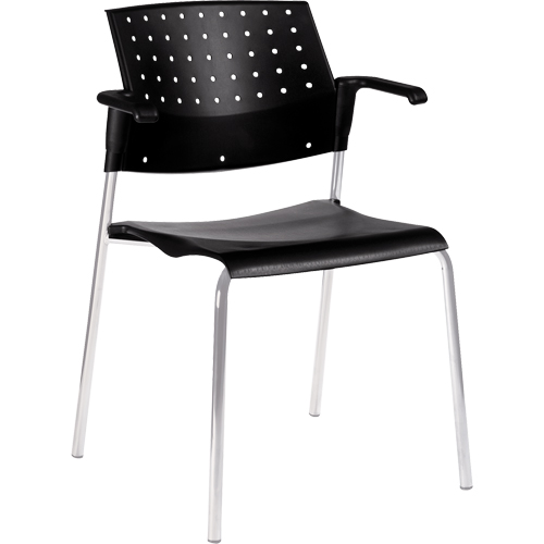 Chaises empilables, Plastique, Hauteur 33", Capacit&eacute; 300 lb, Noir Cantin et fils