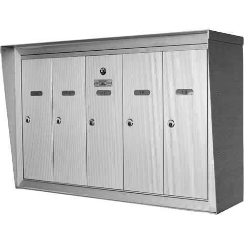 Single Deck Mailboxes, Wall -Mounted, 16" x 5-1/2", 3 Doors, Aluminum Cantin et fils