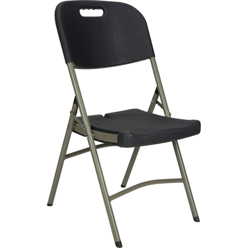 Folding Chair, Polyethylene, Black, 350 lbs. Weight Capacity Cantin et fils