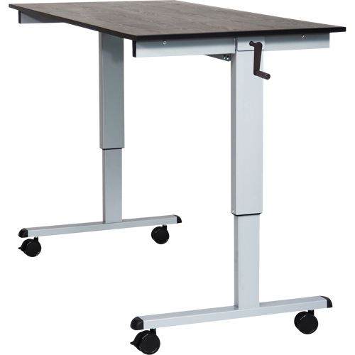 Bureau ajustable pour travail assis et debout, , 48-1/2" h x 59" la x 29-1/2" p, Noir Cantin et fils