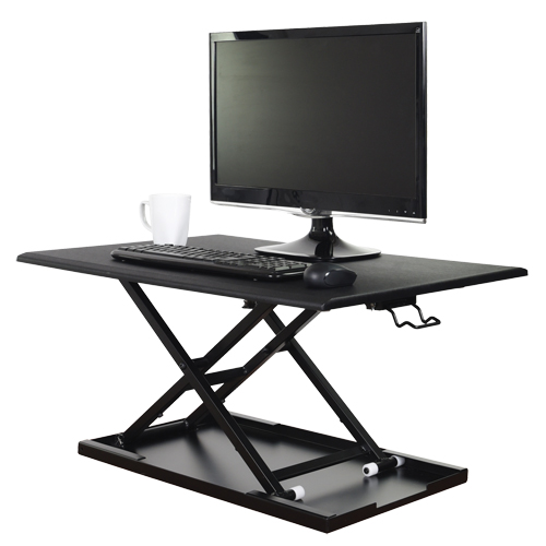 Adjustable Stand-Up Desk, Desktop Unit, 15-3/4" H x 31-1/2" W x 22-1/2" D, Black Cantin et fils