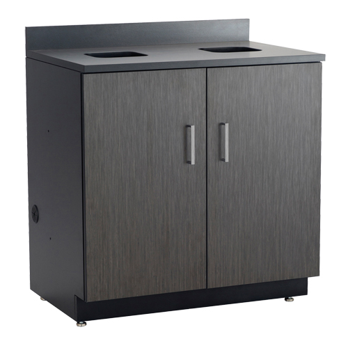 Modular Base Cabinet, Melamine, 39" H x 36" W x 25" D, Asian Night/Black Cantin et fils