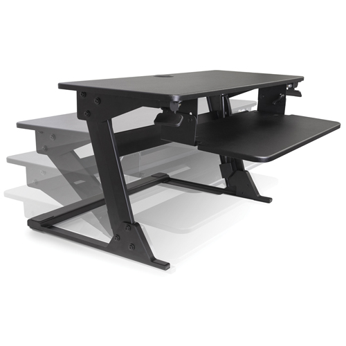 Poste de travail assis-debout Goya, Mod&egrave;le de bureau, 21" h x 35-2/5" la x 24" p, Noir Cantin et fils