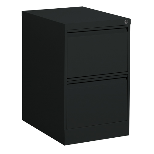 Vertical Filing Cabinet, Steel, 2 Drawers, 18-1/7" W x 25" D x 29" H, Black Cantin et fils