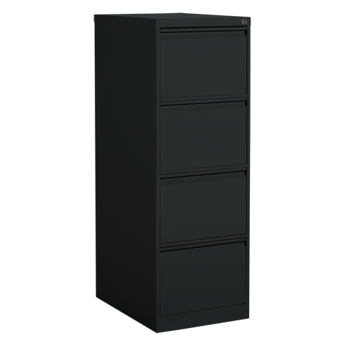 Vertical Filing Cabinet, Steel, 4 Drawers, 18-1/7" W x 25" D x 52" H, Black Cantin et fils