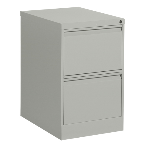 Vertical Filing Cabinet, Steel, 2 Drawers, 18-1/7" W x 25" D x 29" H, Grey Cantin et fils