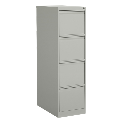 Vertical Filing Cabinet, Steel, 4 Drawers, 15-1/7" W x 25" D x 52" H, Grey Cantin et fils