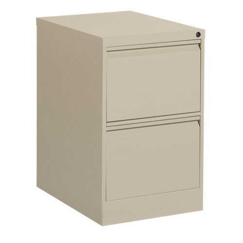 Vertical Filing Cabinet, Steel, 2 Drawers, 18-1/7" W x 25" D x 29" H, Beige Cantin et fils