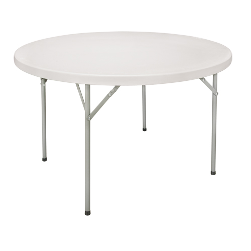 Folding Table, Round, 48" L x 48" W, Polyethylene, White Cantin et fils