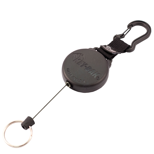 Mousqueton porte-cl&eacute;s r&eacute;tractable Securit, Polycarbonate, C&acirc;ble 28", Fixation Mousqueton Cantin et fils